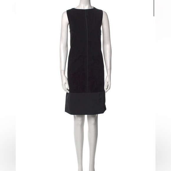 Dolce & Gabbana Black Suede Crew Neck Knee Length Dress - Picture 1 of 13
